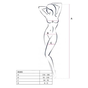 roter ouvert Bodystocking BS078 von Passion