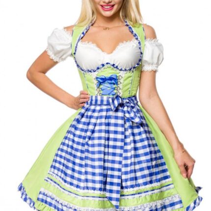 Unterbrustdirndl mit Karoschürze L