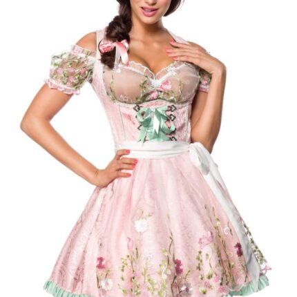 Mini-Brokat-Dirndl inkl Spitzenbluse L