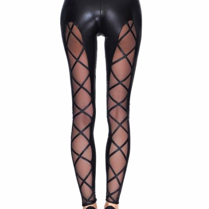 schwarze Wetlook Leggings Camiri M