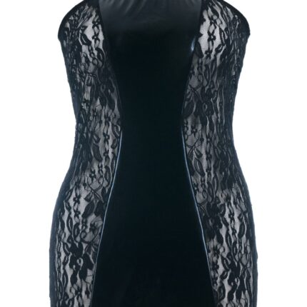 schwarzes Wetlook Chemise SB/1004 42/44 Sexy Base