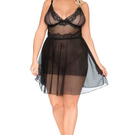 schwarzes Chemise SB/1010 38/40 Sexy Base