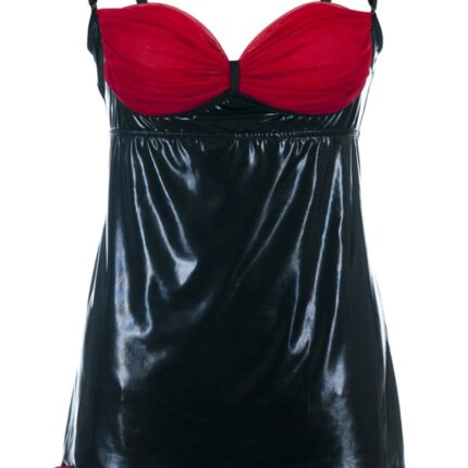 schwarzes Wetlook Chemise SB/1011 50/52 Sexy Base Kollektion by Andalea