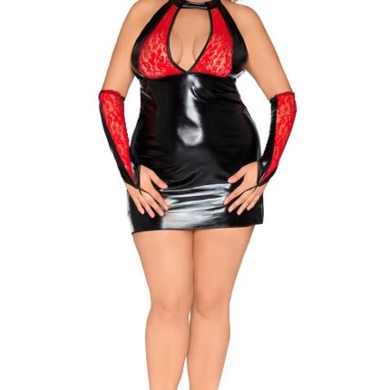 schwarz/rotes Chemise Z/5009 50/52 von Andalea