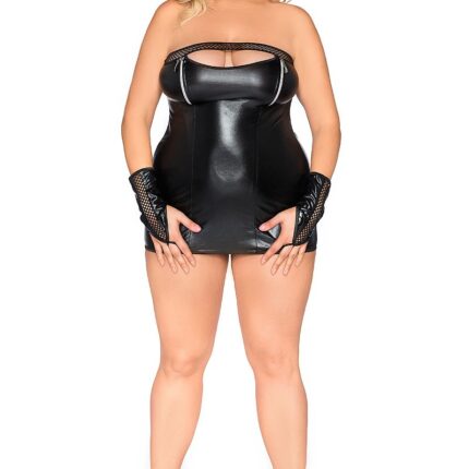 schwarzes Wetlook Chemise Z/5013 von Andalea