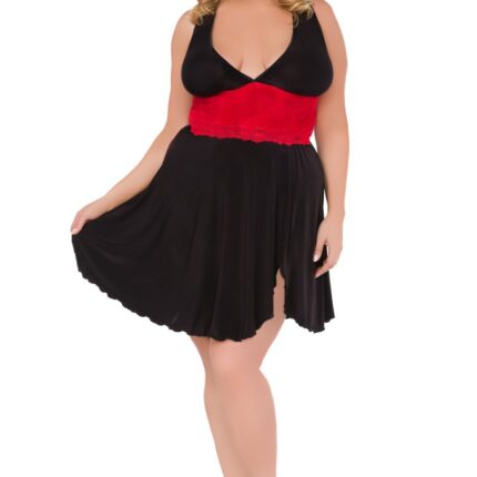 schwarz/rotes Chemise Z/5036 von Andalea