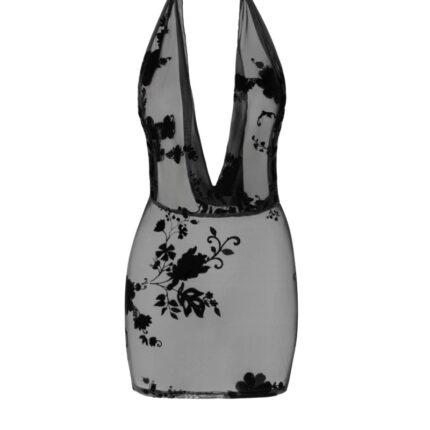 F313 Minikleid aus Netzmaterial mit Kette - 2XL