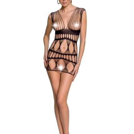 schwarzes Netzkleid BS089 von Passion