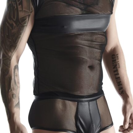 Kapuzen-Shirt TSH005 schwarz von Regnes Fetish Planet