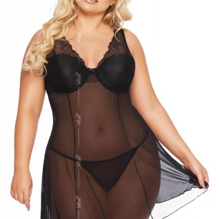 schwarzes Chemise 1892 von Softline Pluse Size Collection
