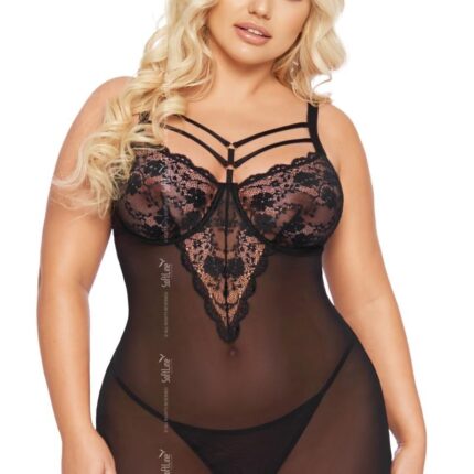 schwarzes Chemise 1890 von Softline Plus Size Collection