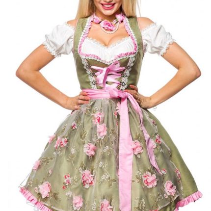 Dirndl mit Blumenschürze 2XL