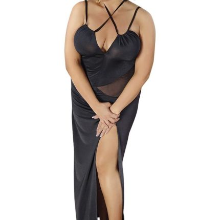 schwarzes langes Kleid C/4002 54/56 von Andalea
