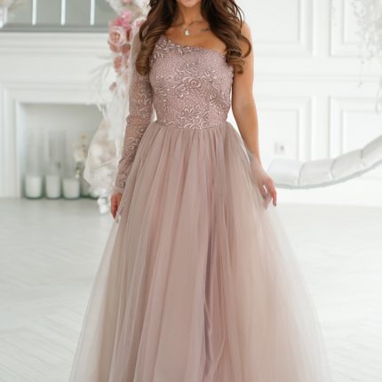 Langes Kleid Model 192637 Bicotone - Größe 40