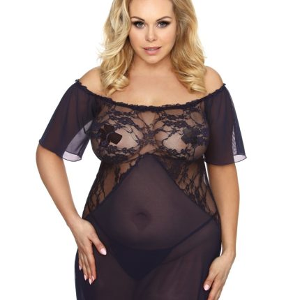 schwarz/dunkelblaues Chemise AA051957 von Anais Apparel Plus Size