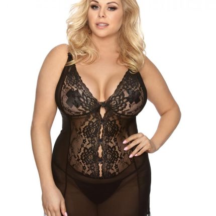 schwarzes Negligee AA052178 - 3XL/4XL