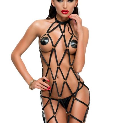 schwarzes Chemise MS-D0117 von MeSeduce Bond Me Collection - Größe MS