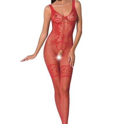 roter ouvert Bodystocking BS069 von Passion