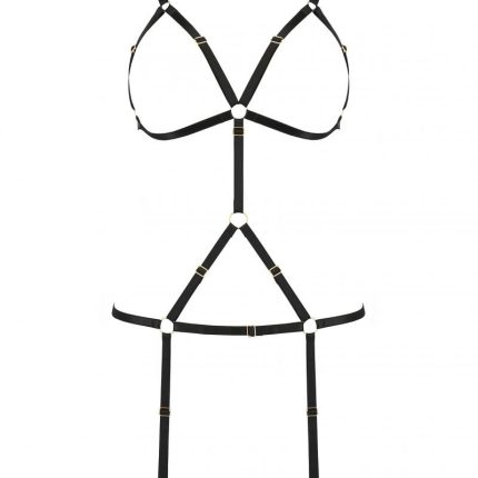 schwarzes Harness Dress PA595766 von Passion Devil Collection