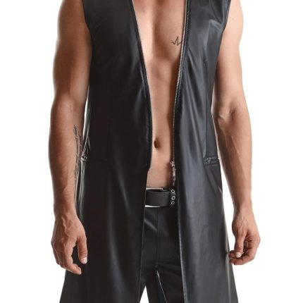 halblanger Herren Mantel RMMarco001 schwarz von Regnes Fetish Planet