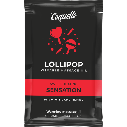 Pocket Kissable Massageöl mit Wärmeeffekt Lollipop 10 ml - Größe L