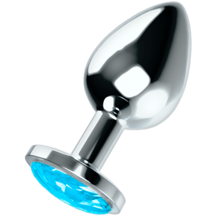 OHMAMA - ANALPLUG MIT BLAUEM KRISTALL L - Größe L