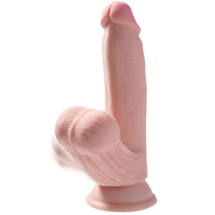 KING COCK - PLUS 3D DILDO SWINGING BALLS 15.2 CM HELLE HAUT - Größe 15