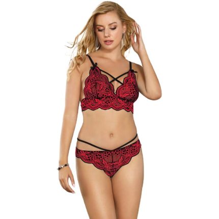 SUBBLIME - SET ZWEITEILIGES SET SPITZENOBERTEIL UND HÖSCHEN L/XL - Größe L
