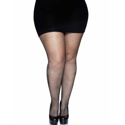 Strumpfhose mit Rückennaht Schwarz Übergrösse