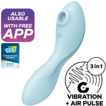 Curvy Trinity 5 Air Pulse Stimulator und Vibrator App Blau