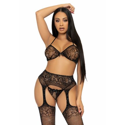 Dreiteiliges Set BH String und Strumpf