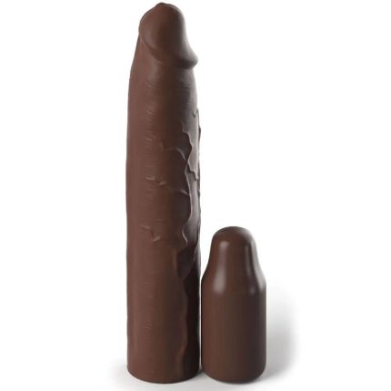 FANTASY X- TENSIONS - PIPEDREAMS SLEEVE 22,86 CM + 7,62 CM PLUG BROWN - Größe X