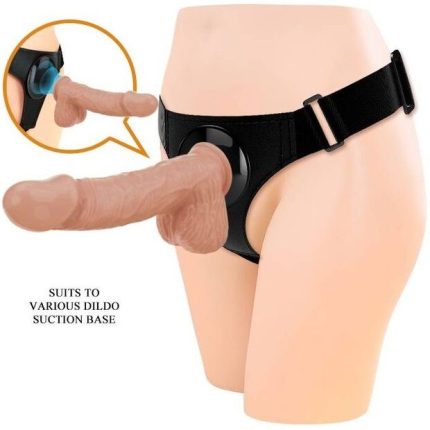 PRETTY LOVE - HARNESS-HOSE UNIVERSAL-HARNESS MIT DILDO JERRY 21.8 CM NATUR - Größe 21