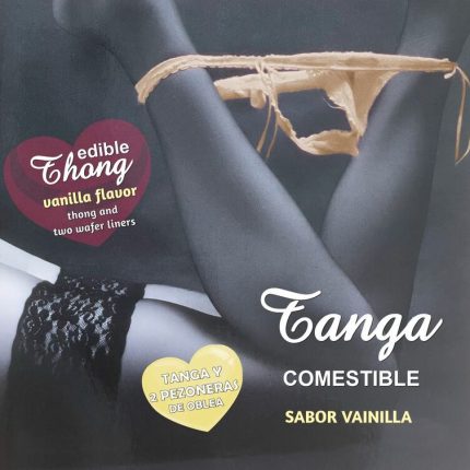 Wafer-Tanga mit Nippelpads Vanillegeschmack - Größe M