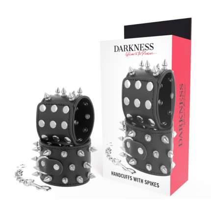 Schwarze Handschellen mit Spikes