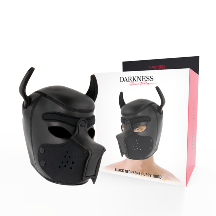 DARKNESS - NEOPREN-HUNDEMASKE MIT ABNEHMBARER MAULE L - Größe L