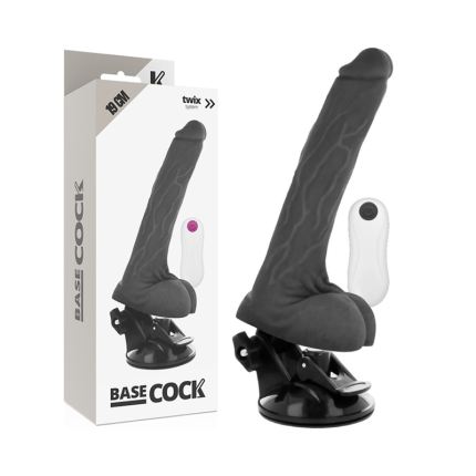 BASECOCK - REALISTISCHER VIBRATOR MIT FERNBEDIENUNG SCHWARZ 19 CM -O- 4 CM - Größe 19