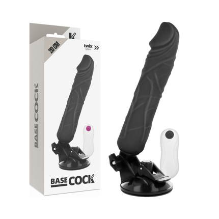 BASECOCK - REALISTISCHER VIBRATOR MIT FERNBEDIENUNG SCHWARZ 20 CM -O- 4 CM - Größe 20