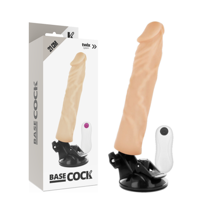 BASECOCK - REALISTISCHER VIBRATOR MIT FERNBEDIENUNG NATURWEISS 21 CM -O- 4 CM - Größe 21