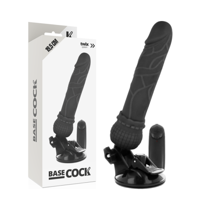 BASECOCK - REALISTISCHER VIBRATOR MIT FERNBEDIENUNG SCHWARZ 19.5 CM -O- 4 CM - Größe 19