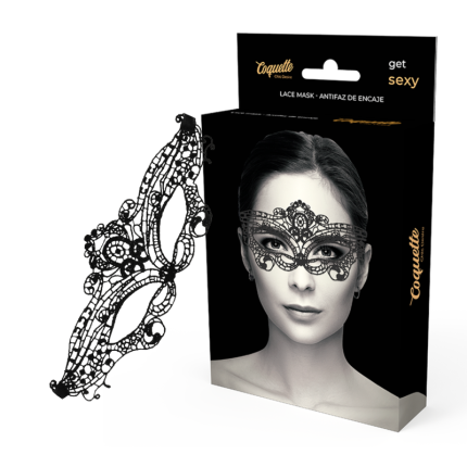 Feine schwarze Spitzenmaske