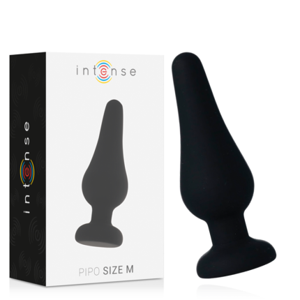 INTENSE - ANALPLUG PIPO M SCHWARZES SILIKON 11 CM - Größe M
