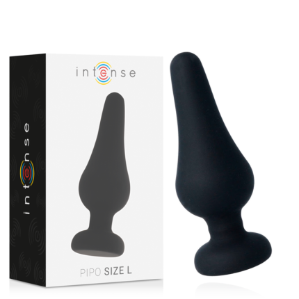 INTENSE - ANALPLUG PIPO L SCHWARZES SILIKON 13 CM - Größe L
