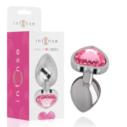 INTENSE - ALUMINIUM-METALL-ANAL-STECKER ROSA HERZ GRÖSSE L - Größe L