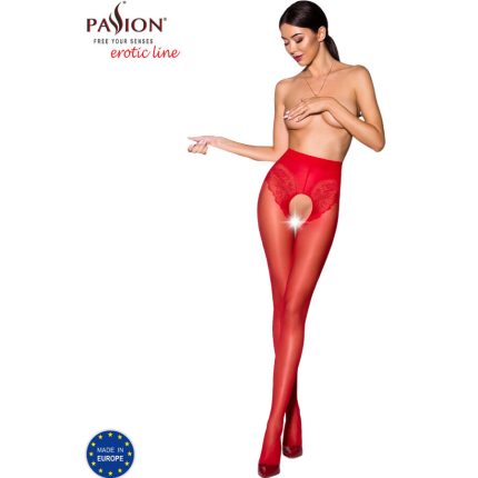 PASSION - TIOPEN 006 ROTE STRUMPFHOSE 1/2 30 DEN - Größe 006