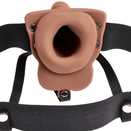 FETISH FANTASY SERIES - VERSTELLBARES GURT REALISTISCHER PENIS MIT WIEDERAUFLADBAREN HODEN UND VIBRATOR 15 CM - Größe 15