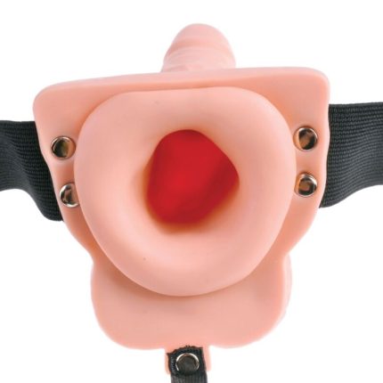FETISH FANTASY SERIES - VERSTELLBARES GURT MIT FERNBEDIENUNG, REALISTISCHER PENIS MIT WIEDERAUFLADBAREN HODEN UND VIBRATOR 15 CM - Größe 15