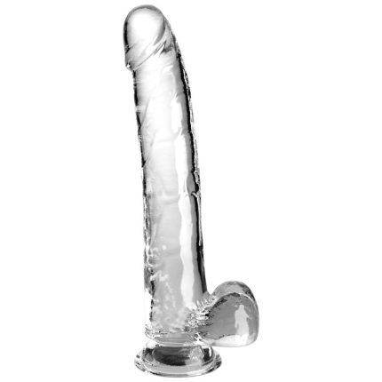 KING COCK - CLEAR DILDO MIT HODEN 24.8 CM TRANSPARENT - Größe 24