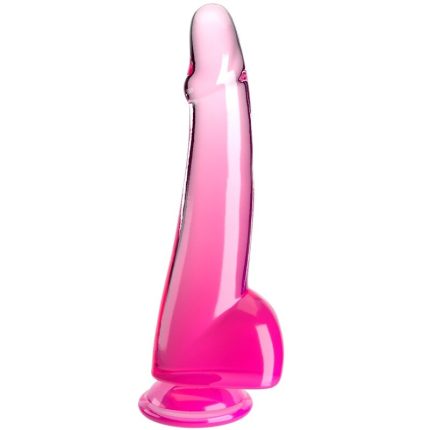 KING COCK - CLEAR DILDO MIT HODEN 19 CM ROSA - Größe 19