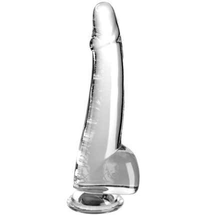 KING COCK - CLEAR DILDO MIT HODEN 19 CM TRANSPARENT - Größe 19